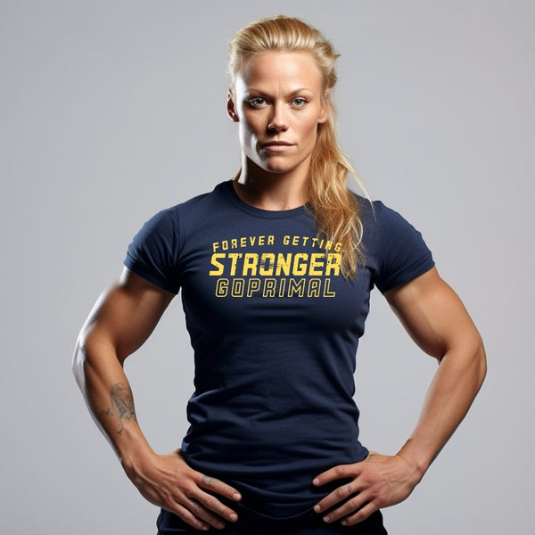  T-shirt orgânica y vegana Go Primal: "Forever Getting Stronger" - 3 colores