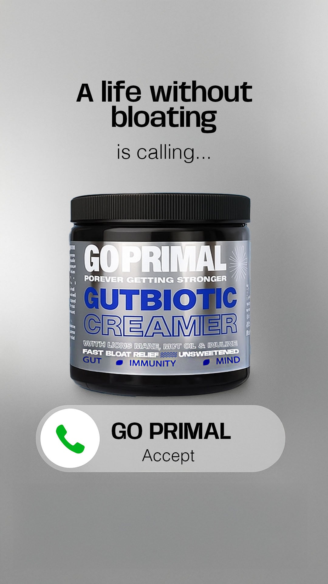 Gutbiotic Creamer - Pre y ProBiótico  · Intestino · Inmunidad · Concentración