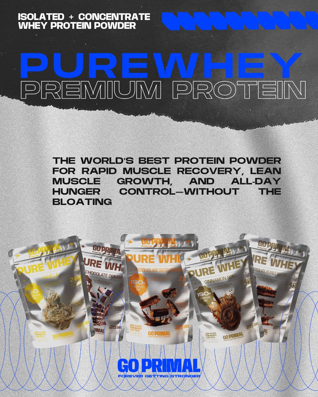 Pure Whey Protein · 70% ISO + 30% Concentrate - GO PRIMALSupplementGO PRIMAL